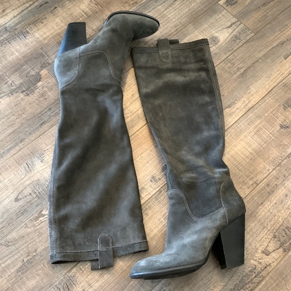 Vince Camuto Shoes | Vince Camuto Sessily Suede Tall Knee High Boots | Color: Gray | Size: 8 | J3r1ca's Closet